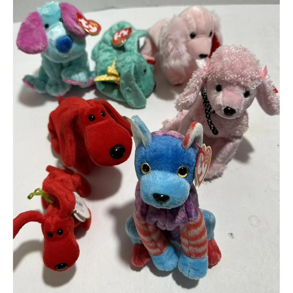 TY Beanie Babies Lot Of 30 Bones Puppy Dog Lot Doggies Pug Basset hound W Tag‎